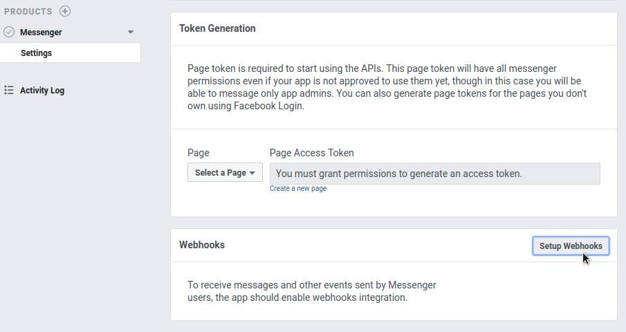 Facebook App Webhook option